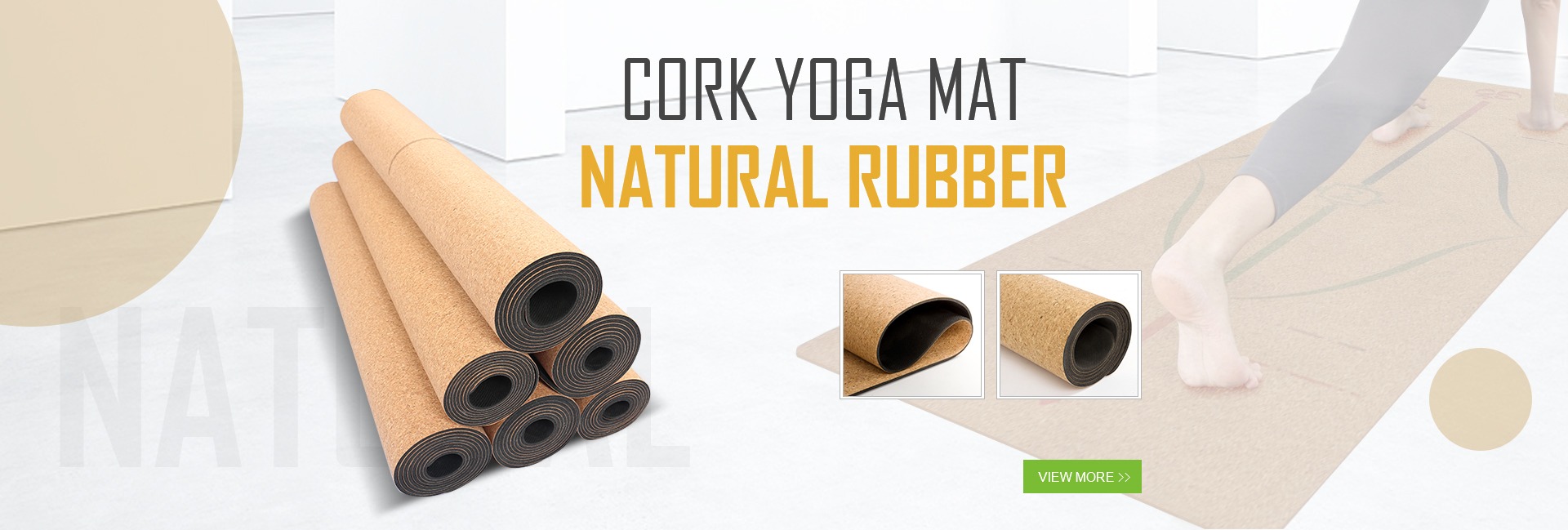 Natural rubber cork yoga mats